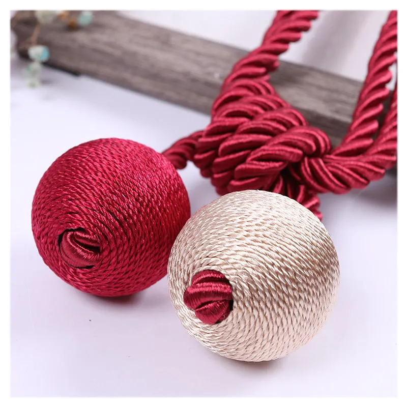 10 Colors Simple Curtain Buckle Pairs Beauty Blender Straps Rope Curtain Tassel