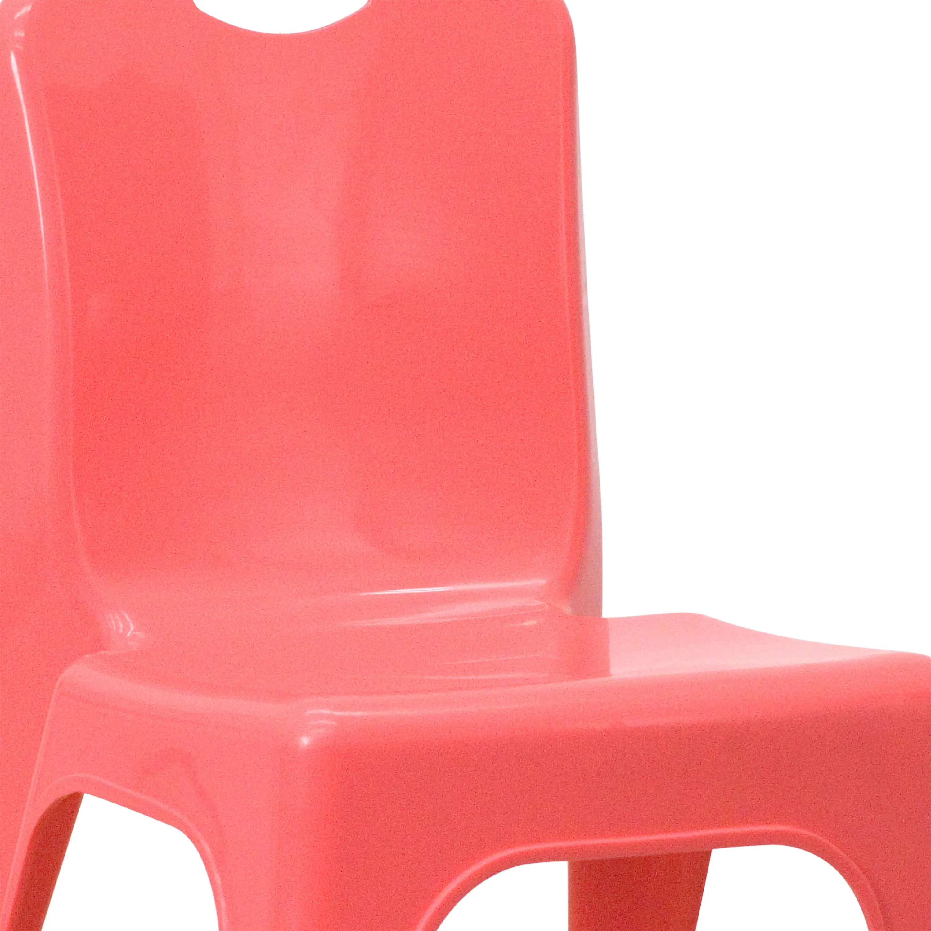 2 Pack Plastic Stackable School Chair with Carrying Handle and 11" Seat Height