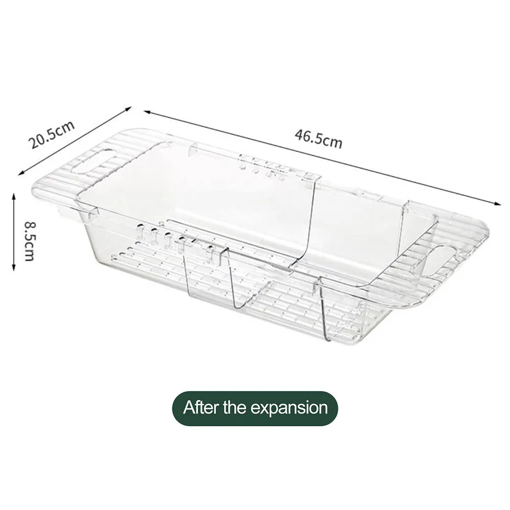 2 Pack Retractable Dish Drying Rack Basket Drainer Over The Sink(Clear)