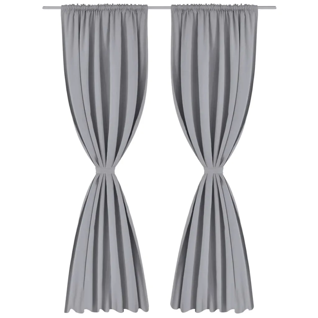 2 pcs Grey Slot-Headed Blackout Curtains 135 x 245 cm