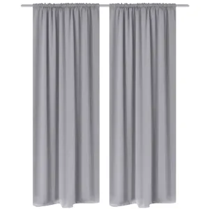 2 pcs Grey Slot-Headed Blackout Curtains 135 x 245 cm