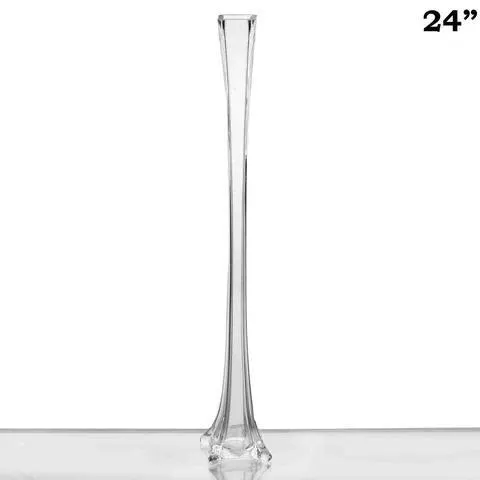 24" Clear Eiffel Tower Vases-12pc