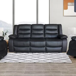 3 1 1 Seater Recliner Sofa In Faux Leather Lounge Couch in Black