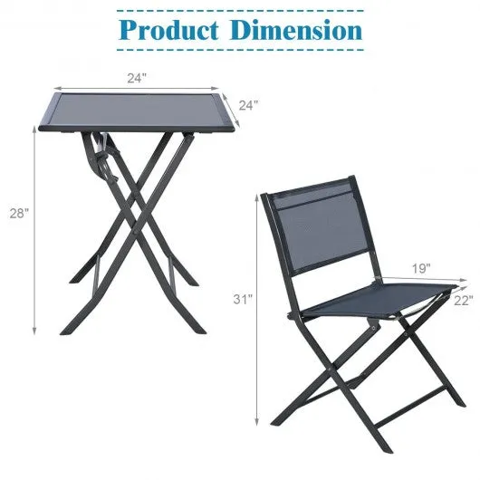 3 pcs Bistro Outdoor Folding Furniture Set