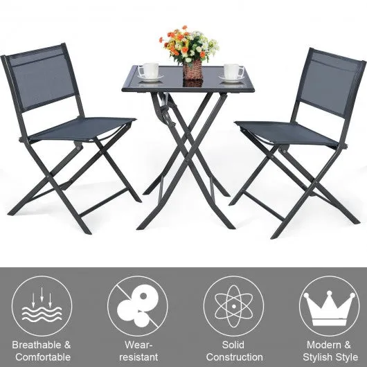 3 pcs Bistro Outdoor Folding Furniture Set