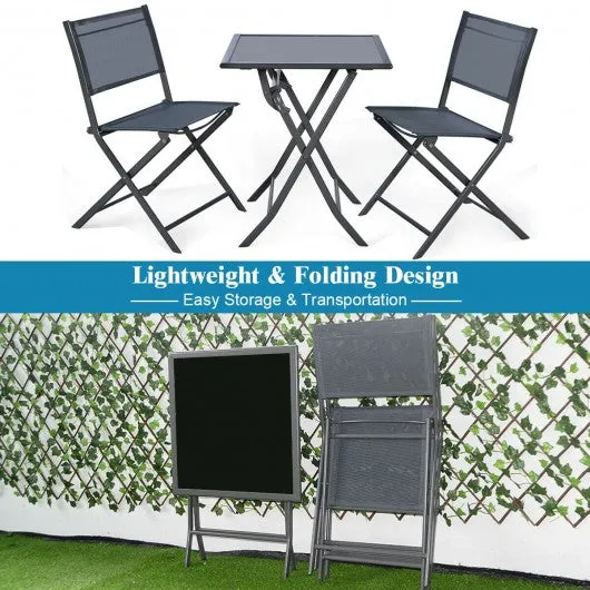 3 pcs Bistro Outdoor Folding Furniture Set