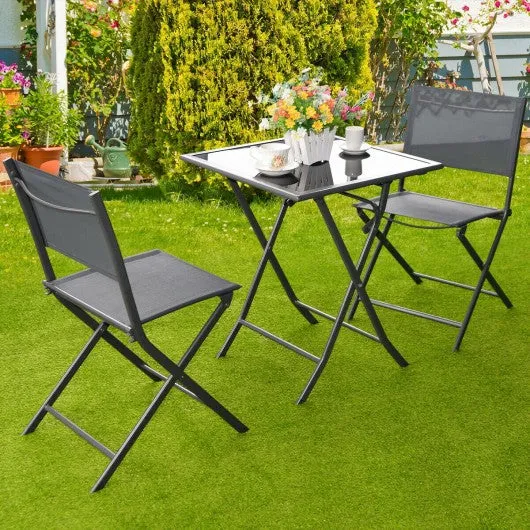 3 pcs Bistro Outdoor Folding Furniture Set