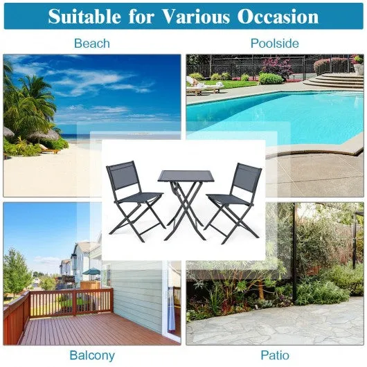 3 pcs Bistro Outdoor Folding Furniture Set