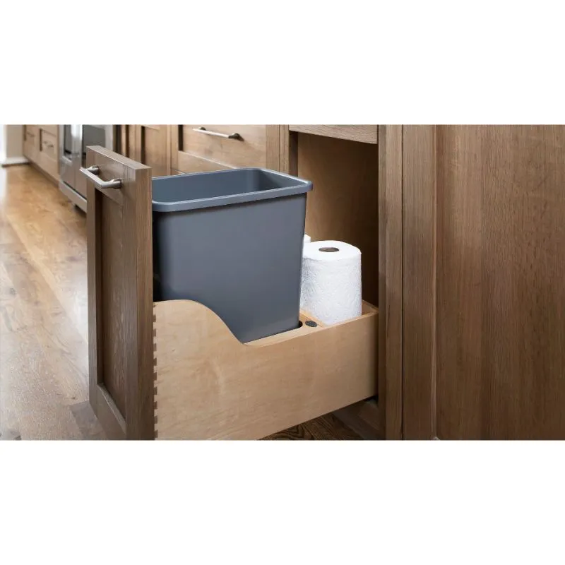 4WCSC Series Natural Maple Bottom-Mount Double Waste Container Pull-Out Organizer (15" x 21.75" x 20.63")