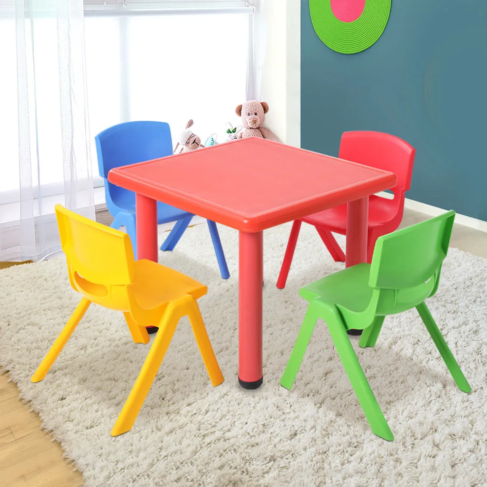 5 Piece Kids Table and Chair Set - Red