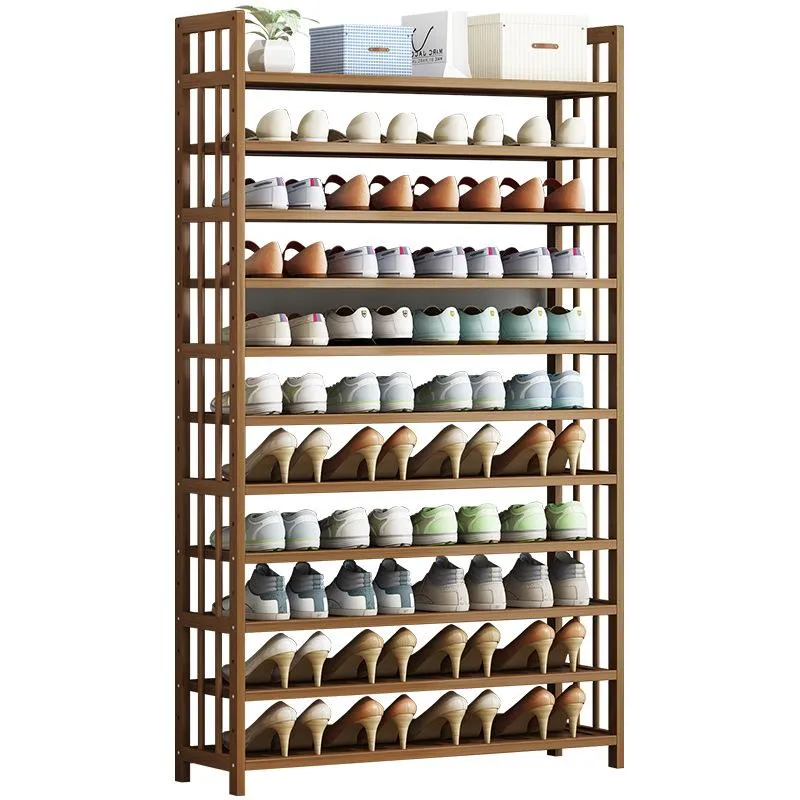 6 Tier Tower Bamboo Wooden Shoe Rack Corner Shelf Stand Storage Organizer