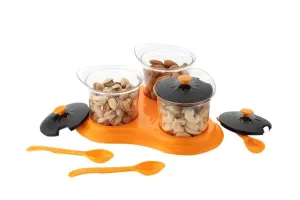 609 Multipurpose Dining Set Jar and tray holder, Chutneys/Pickles/Spices Jar - 3pc