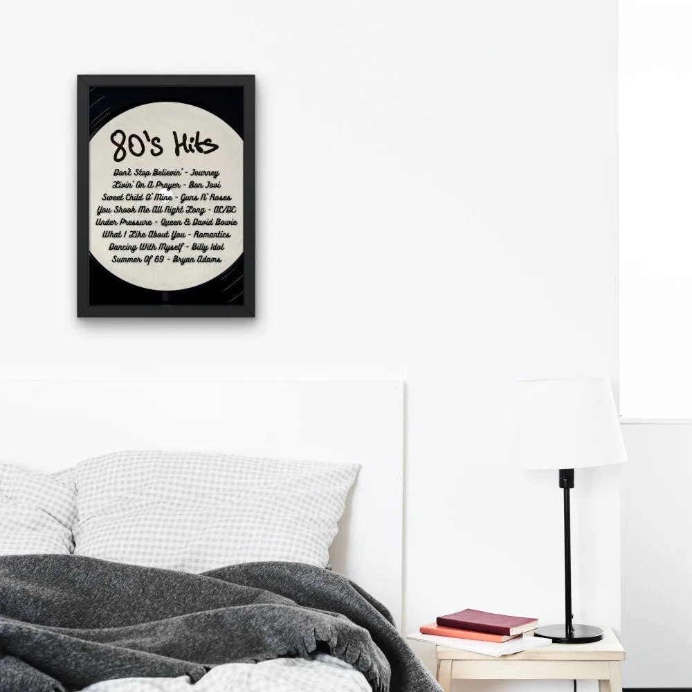 80S Hits Black & White Poster INSTANT DOWNLOAD Art Print, 80'S Music Poster, Rock Music Wall Art, 80S Nostalgia, 80S Theme Part, Decades Party Poster