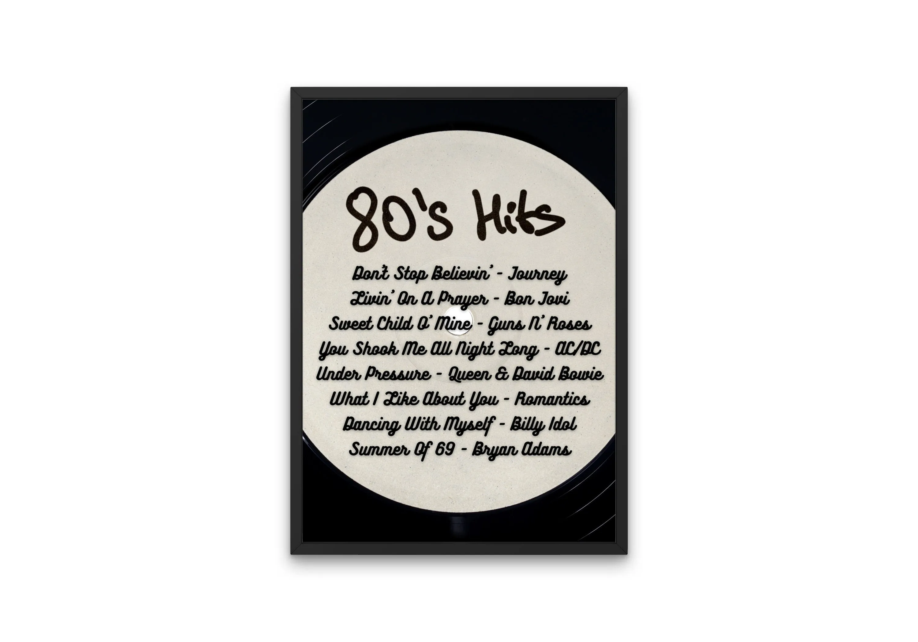 80S Hits Black & White Poster INSTANT DOWNLOAD Art Print, 80'S Music Poster, Rock Music Wall Art, 80S Nostalgia, 80S Theme Part, Decades Party Poster