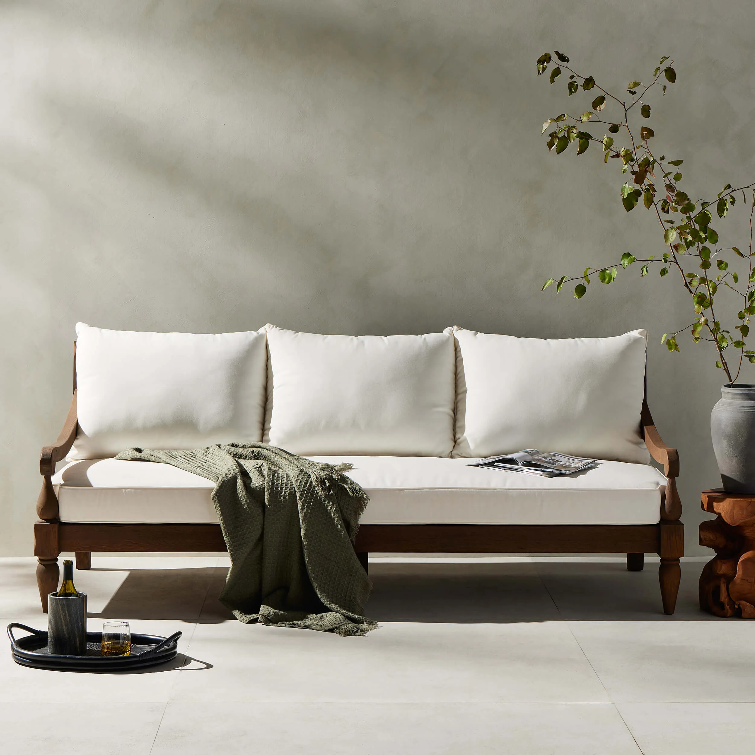 Alameda Outdoor Sofa, Venao Ivory