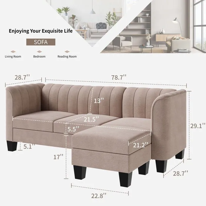 Alora Modular 4 Seater Fabric Sofa For Living Room