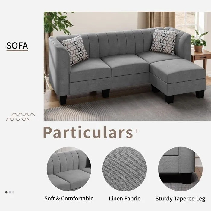 Alora Modular 4 Seater Fabric Sofa For Living Room