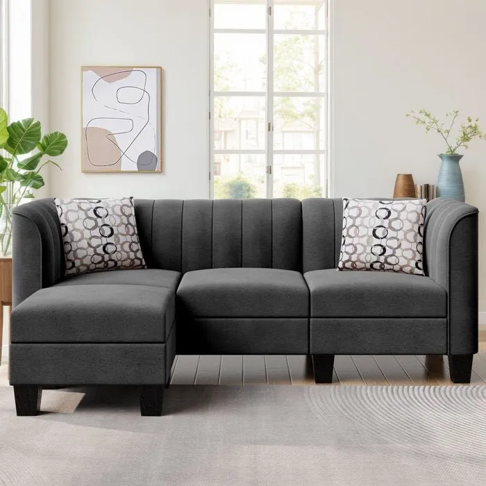 Alora Modular 4 Seater Fabric Sofa For Living Room