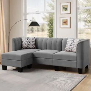 Alora Modular 4 Seater Fabric Sofa For Living Room