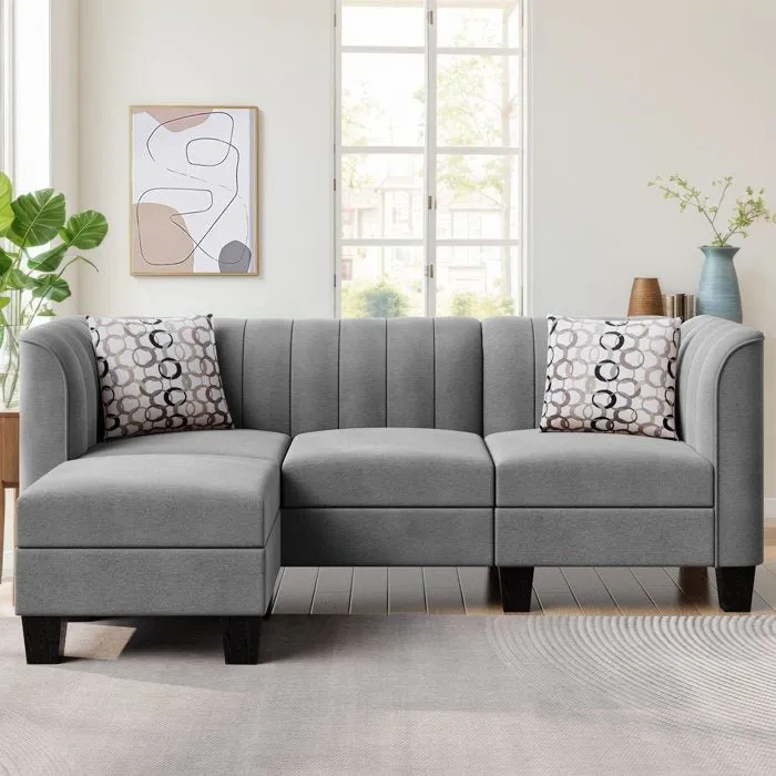 Alora Modular 4 Seater Fabric Sofa For Living Room