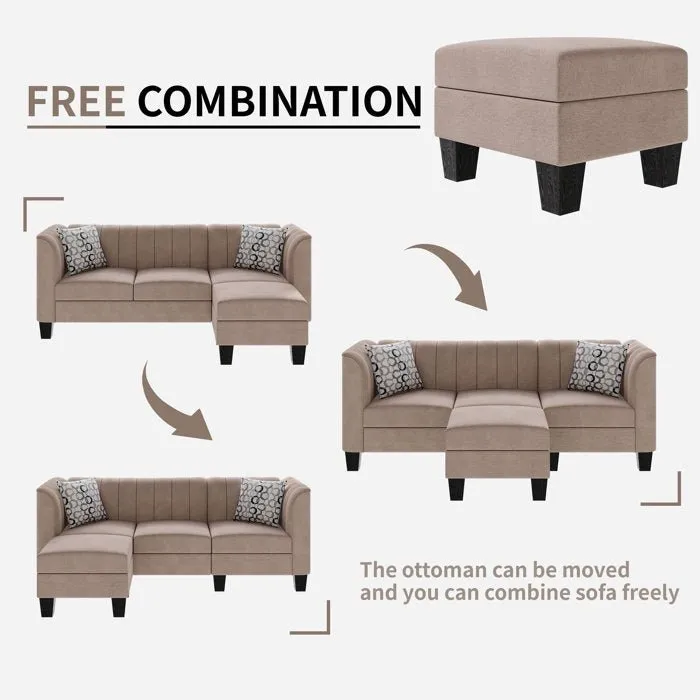 Alora Modular 4 Seater Fabric Sofa For Living Room