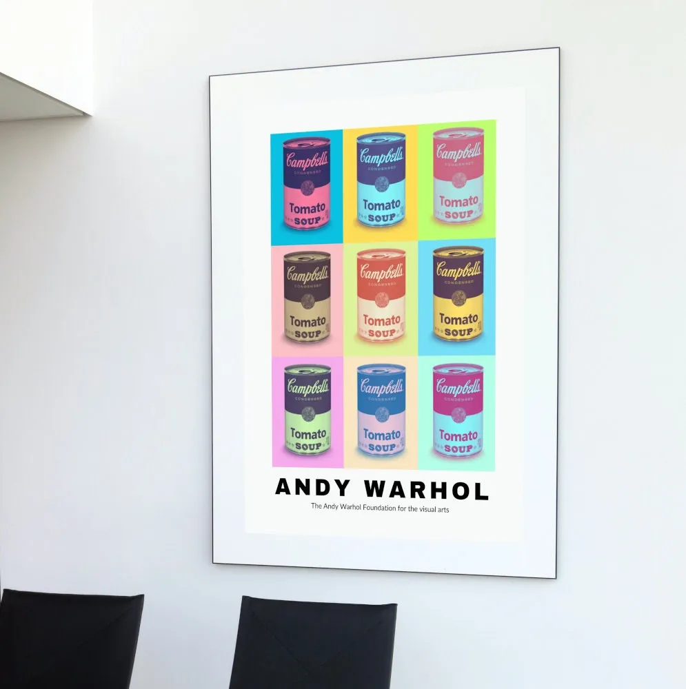 Andy Warhol Soup Poster PRINTABLE WALL ART, Andy Warhol Lithograph, Andy Warhol Print, Museum Poster, Vintage Food Poster, Pop Culture Wall Art Print