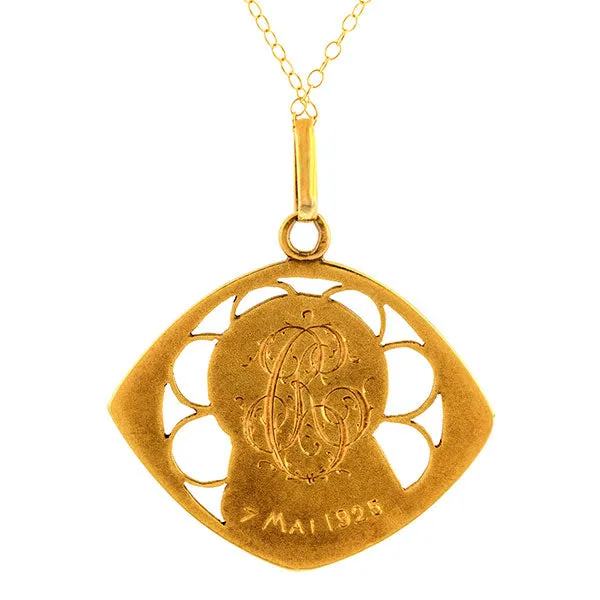 Art Nouveau Virgin Mary Pendant