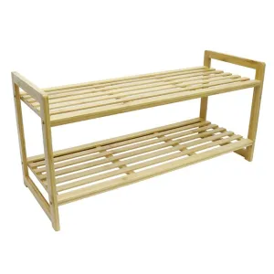 Bamboo 2 Tier Shoe Rack