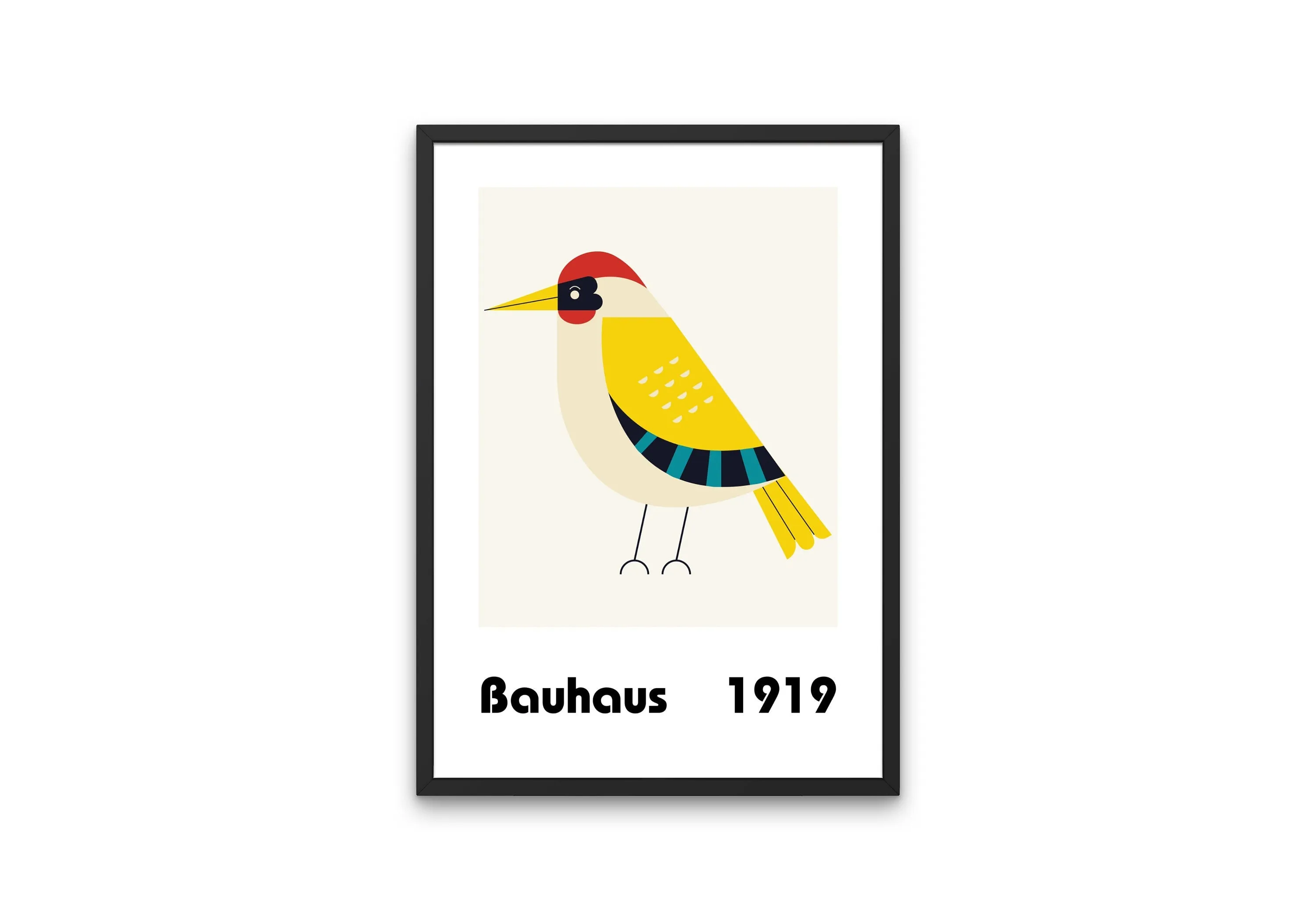 Bauhaus Bird Poster PRINTABLE WALL ART, Bird Illustration, Alternative Wall Art, Exhibition Bauhaus Decor, Colorful Abstract One Piece Poster, Bauhaus Print