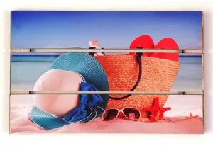 Beach printed wooden plaques (4)