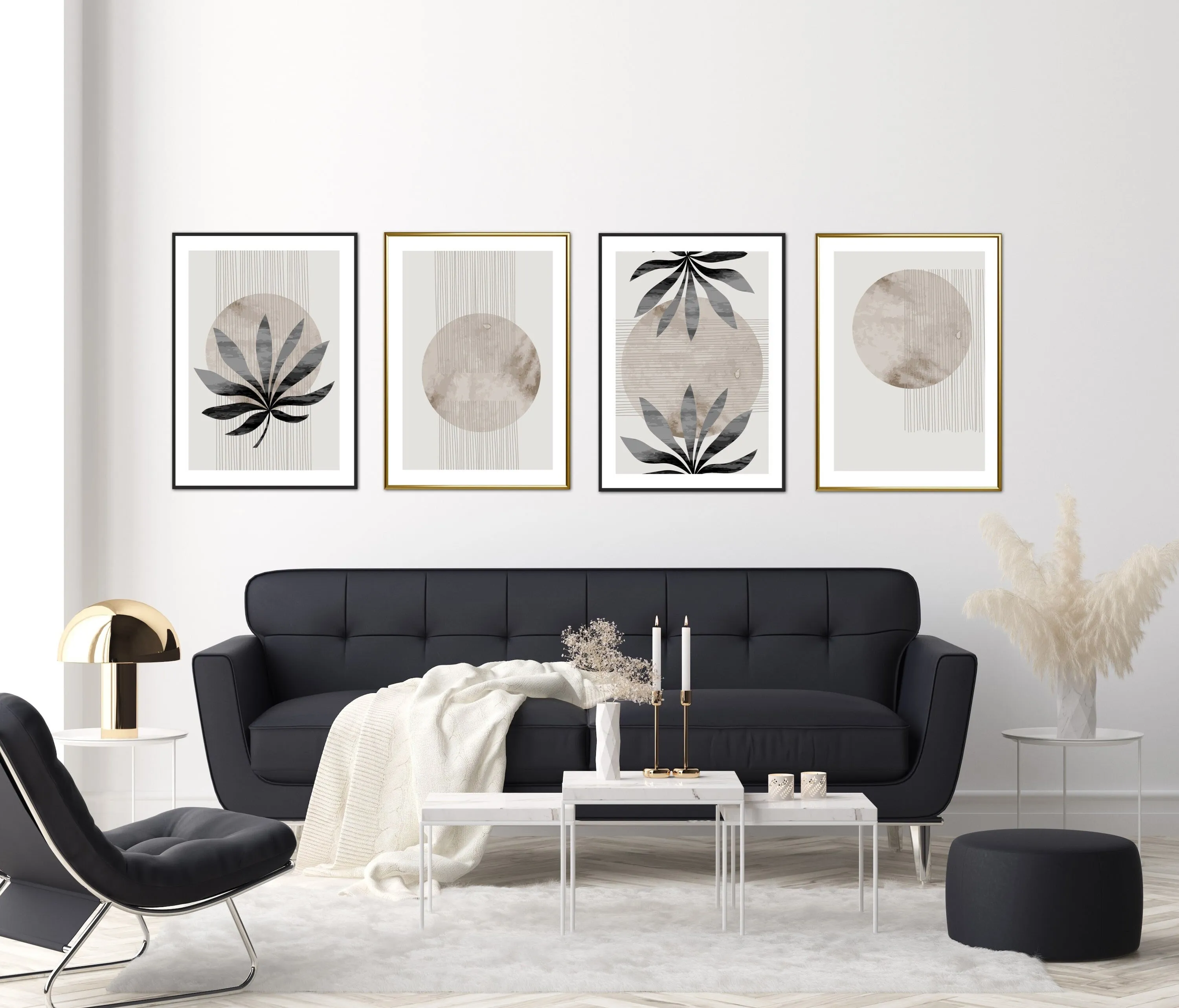 Beige Wall Art Set 4 PRINTABLE ART, Abstract Minimal Print Set, Black And White Art Set, Alternative Wall Decor, Botanical Wall Art, Grunge Posters