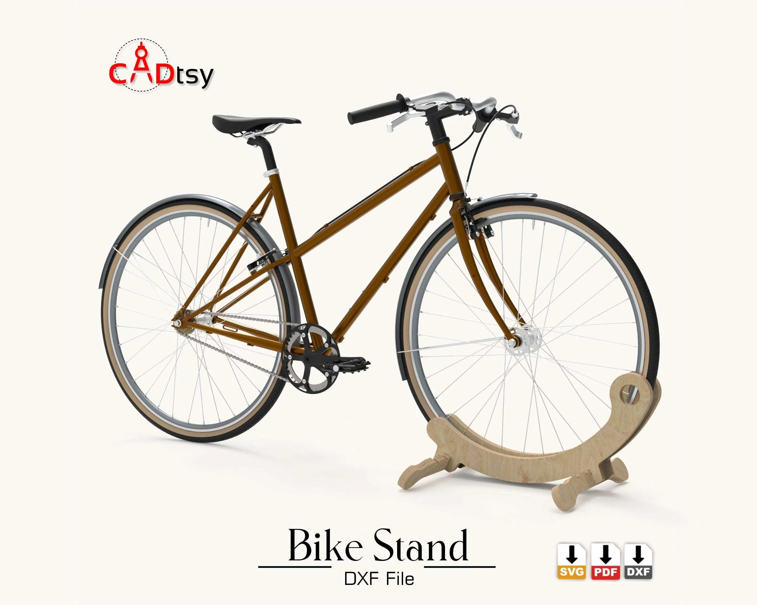 Bike Floor Stand / Bicycle Holder Rack DXF / SVG - CNC Router Cutting Files