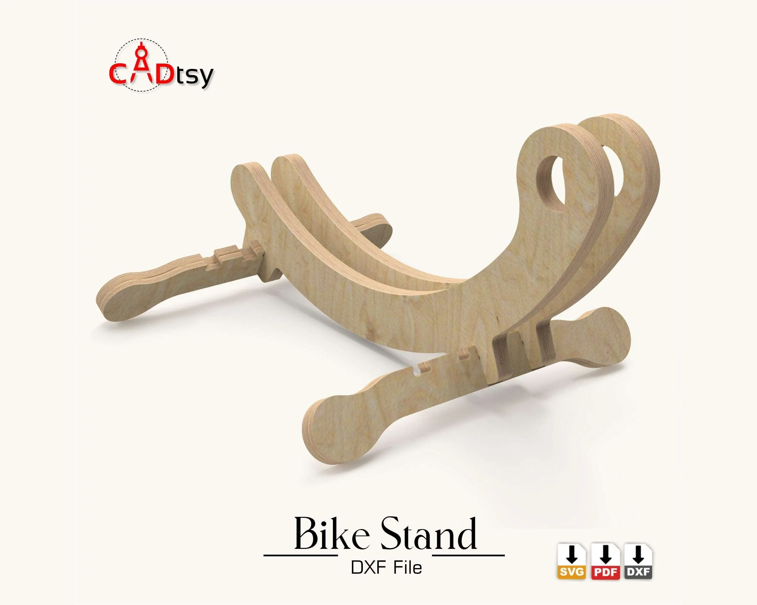 Bike Floor Stand / Bicycle Holder Rack DXF / SVG - CNC Router Cutting Files