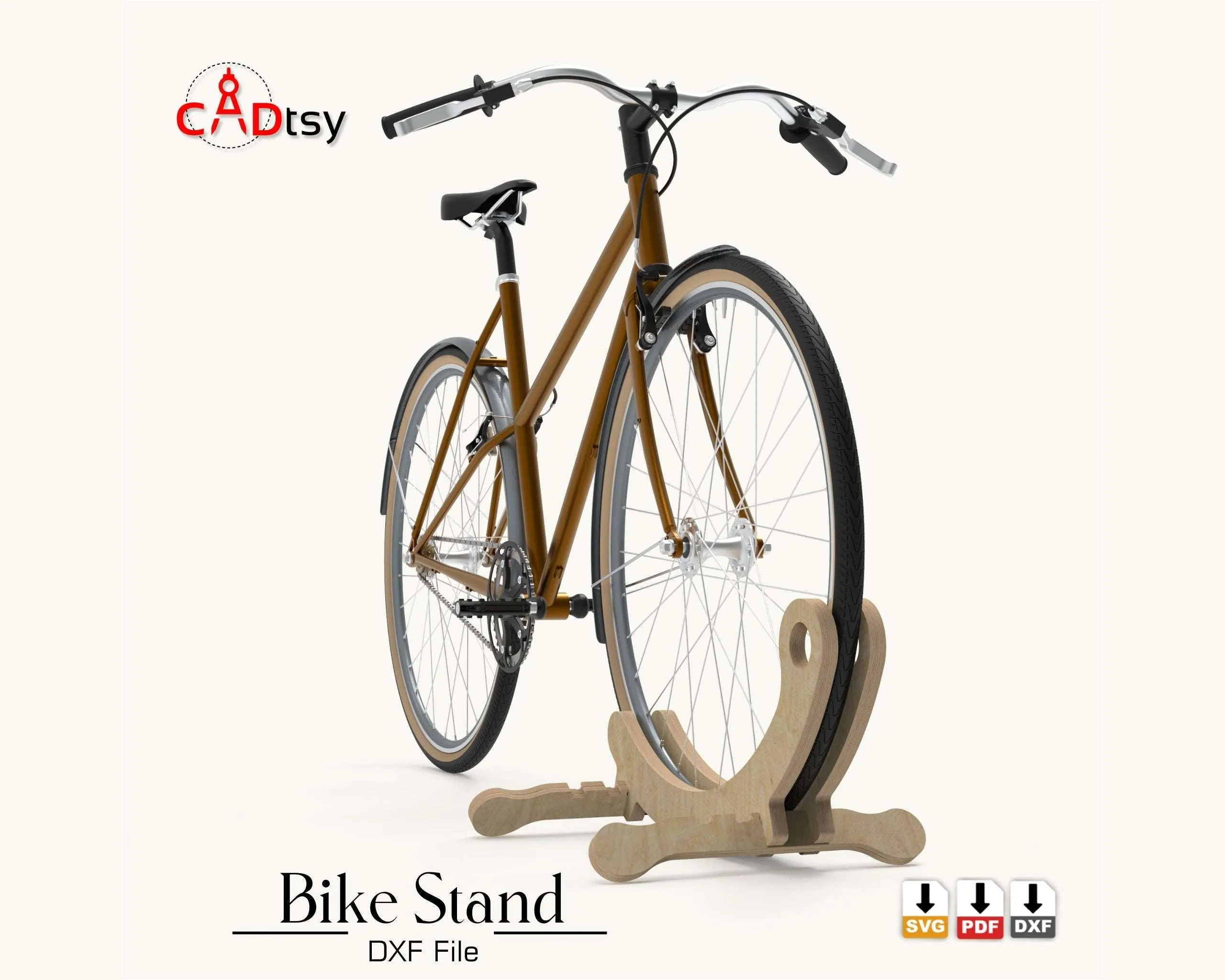 Bike Floor Stand / Bicycle Holder Rack DXF / SVG - CNC Router Cutting Files