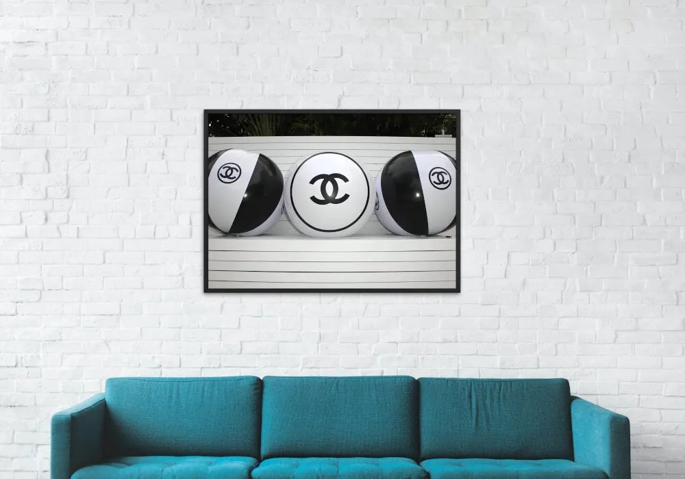 Black And White Luxury Balls PRINTABLE WALL ART, Black And White Sports Posters, Designer Poster, Pool Ball Print, Hypebeast Print, Horizontal Wall Art