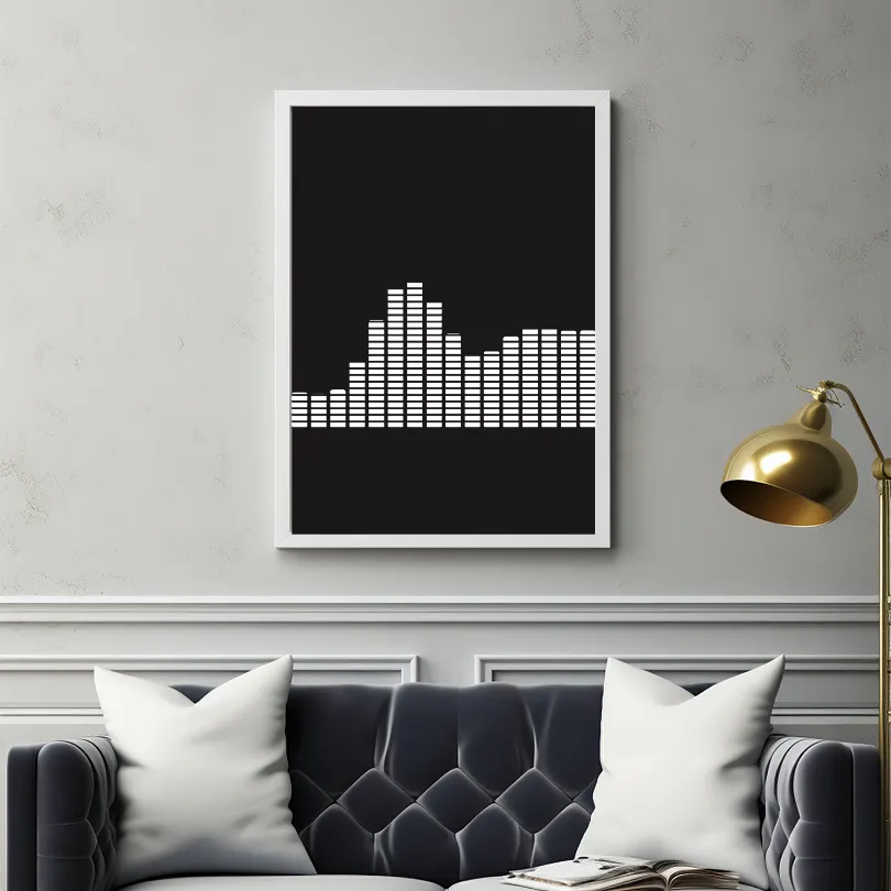 Black And White Waveform Print PRINTABLE ART, Alternative Wall Art, Audiowave, Gift For Music Lovers, Minimalist Wall Art, Black And White Print