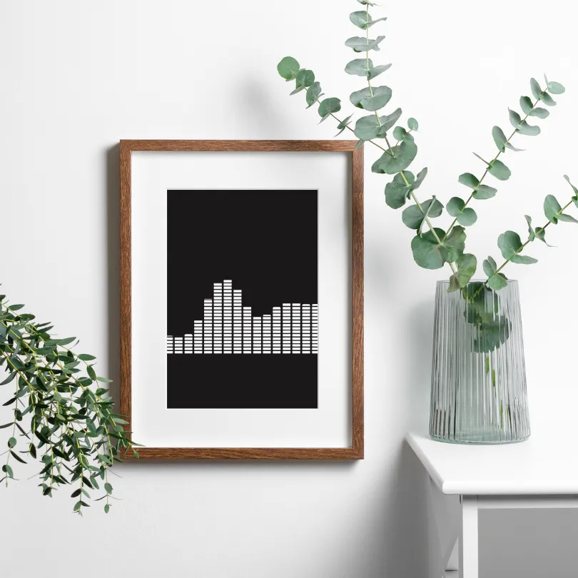 Black And White Waveform Print PRINTABLE ART, Alternative Wall Art, Audiowave, Gift For Music Lovers, Minimalist Wall Art, Black And White Print