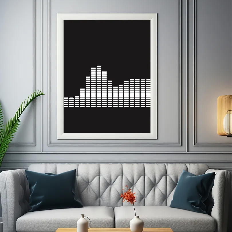 Black And White Waveform Print PRINTABLE ART, Alternative Wall Art, Audiowave, Gift For Music Lovers, Minimalist Wall Art, Black And White Print