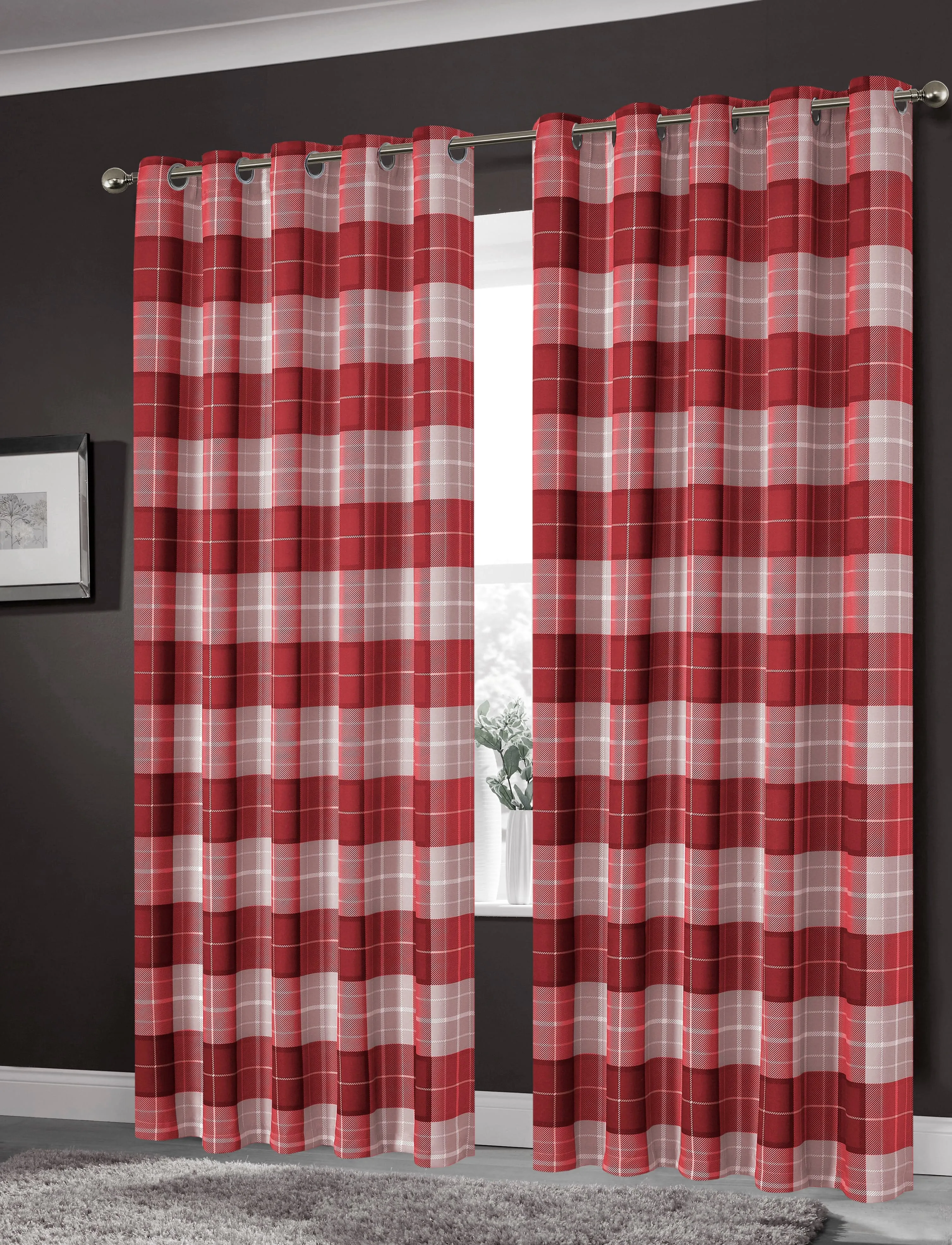 Blackout Thermal Curtains with Check and Marble Design Energy Saving Light Blocking Panels Multiple Sizes and Colours by OLIVIA ROCCO