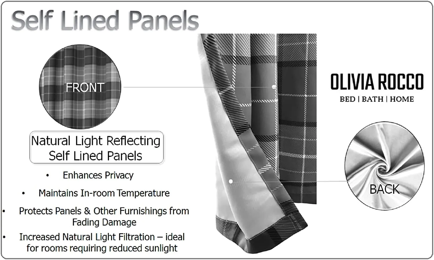 Blackout Thermal Curtains with Check and Marble Design Energy Saving Light Blocking Panels Multiple Sizes and Colours by OLIVIA ROCCO