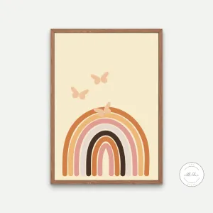 Boho Rainbow Wall Art INSTANT DOWNLOAD Art Print, Boho Décor, Butterflies, Neutral Wall Art, Boho Rainbow Wall Art