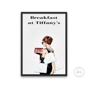 Breakfast At Tiffany'S Poster PRINTABLE ART, Audrey Hepburn Print, Glam Wall Art, Old Hollywood Decor, Fashion Wall Art, Vintage Movie Art