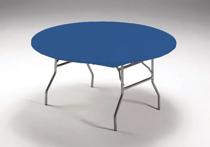 Bulk Royal Blue Stay Put Plastic Round Table Covers (12 per Case)