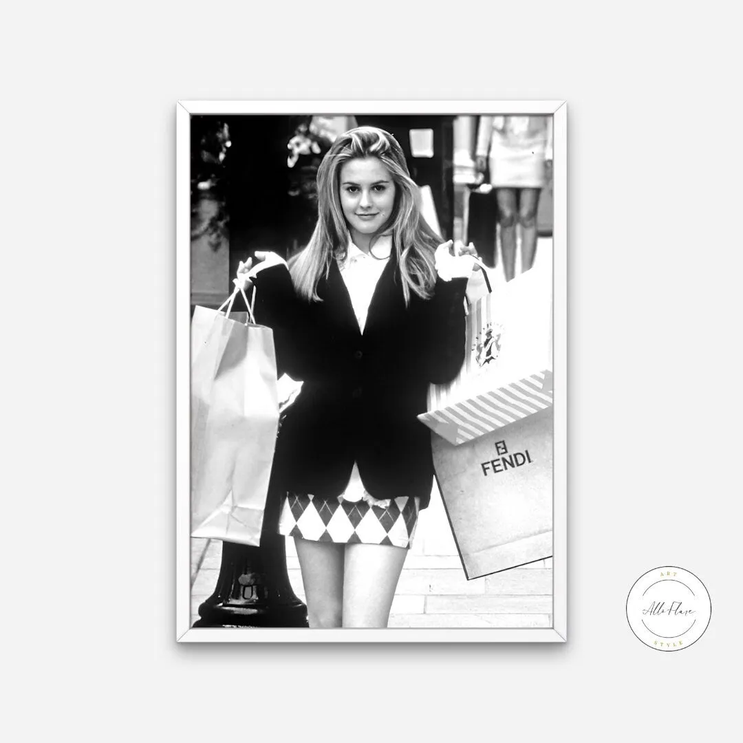 Cher Horowitz Clueless Poster INSTANT DOWNLOAD Art Print, Pop Culture Art Print, Black & White Prints, Movie/Show Poster Wall Art, Pop Art, Glam Décor