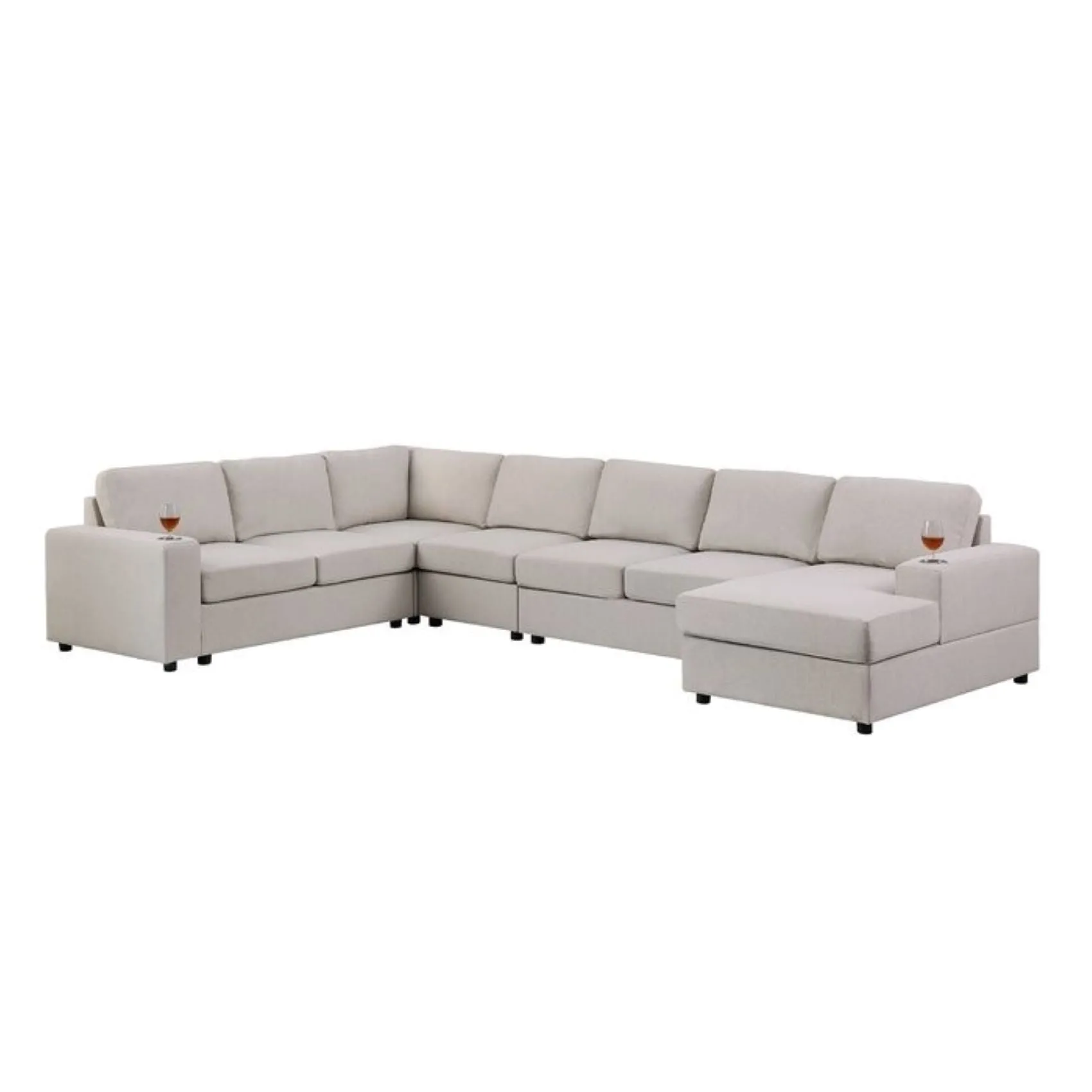 Cirina 8 Seater U Shape Fabric Sofa For Living Room| Bedroom | Office