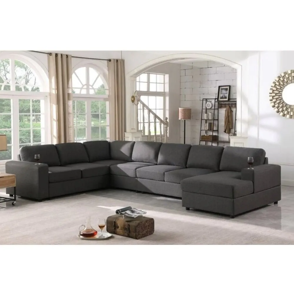 Cirina 8 Seater U Shape Fabric Sofa For Living Room| Bedroom | Office