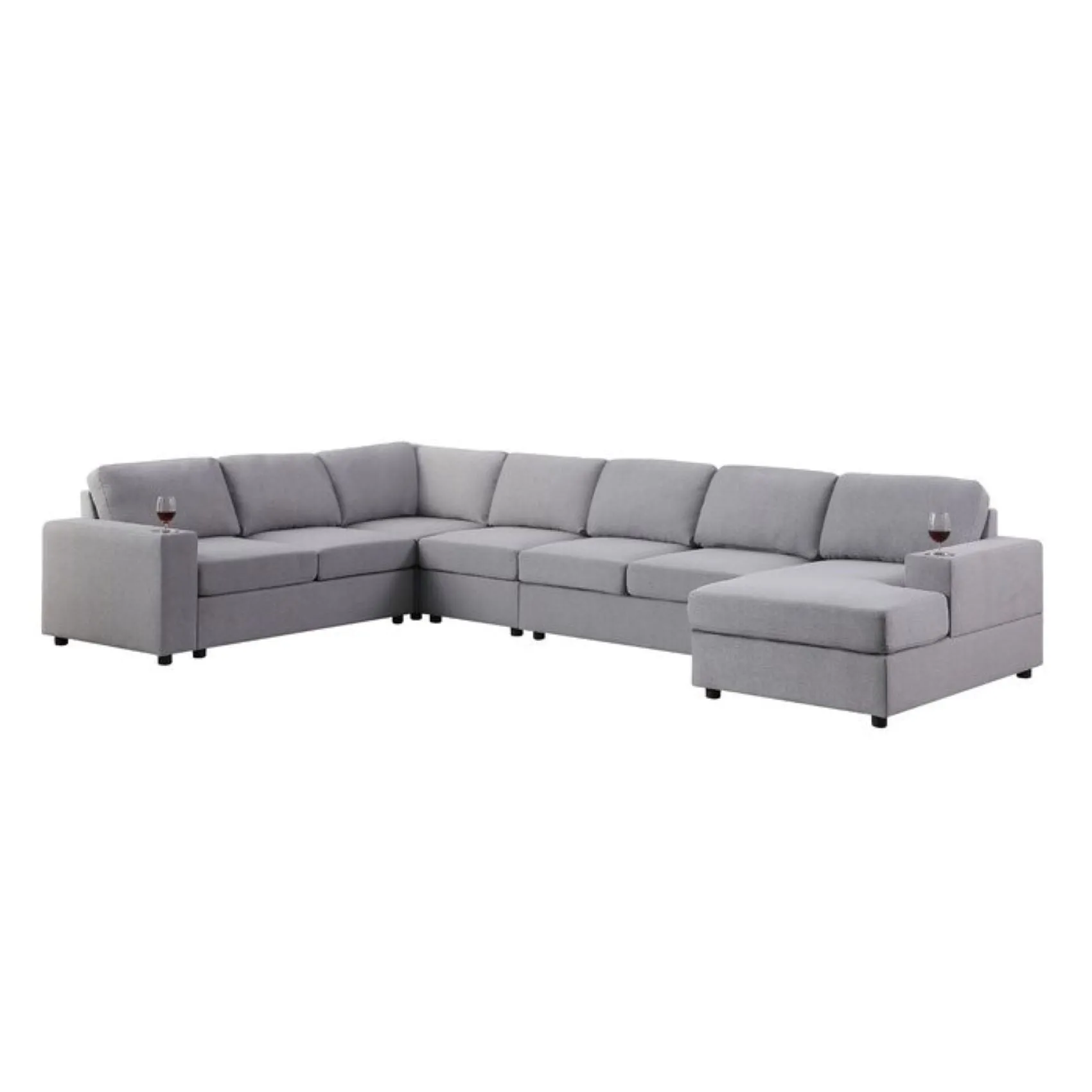 Cirina 8 Seater U Shape Fabric Sofa For Living Room| Bedroom | Office