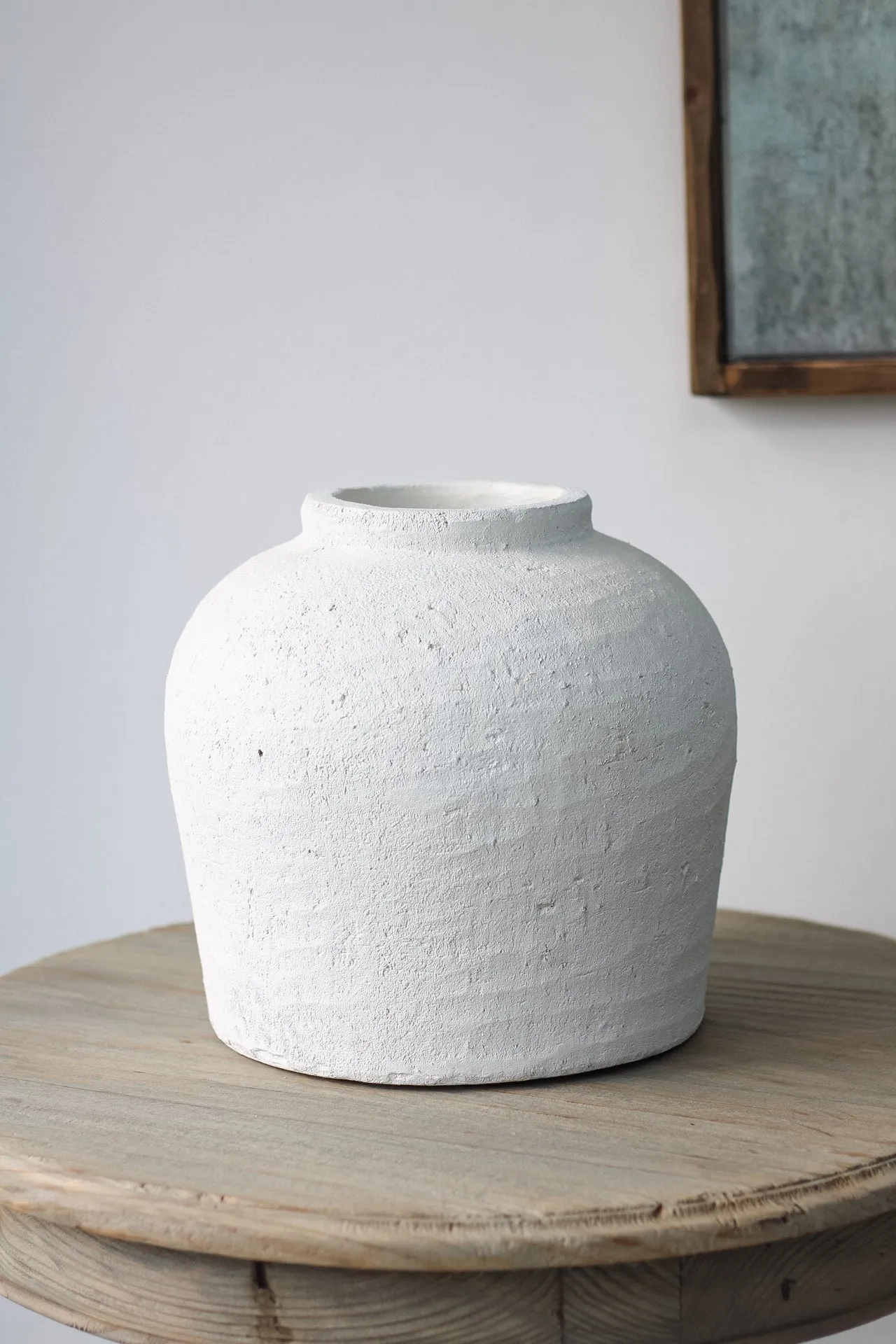 Claremont Aged Matt White Rustic Vase