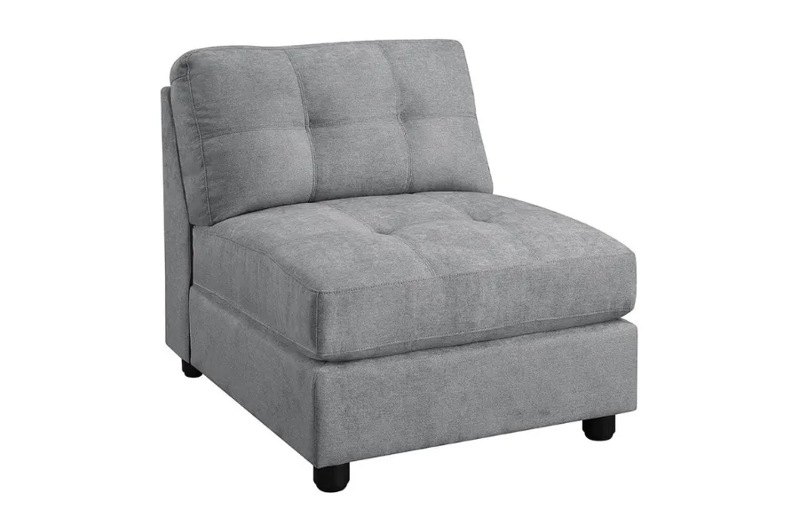 Claude Tufted Cushion Back Armless Chair Dove 551004