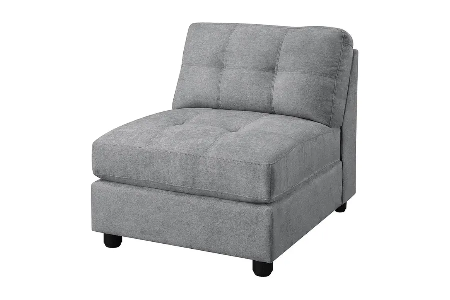 Claude Tufted Cushion Back Armless Chair Dove 551004